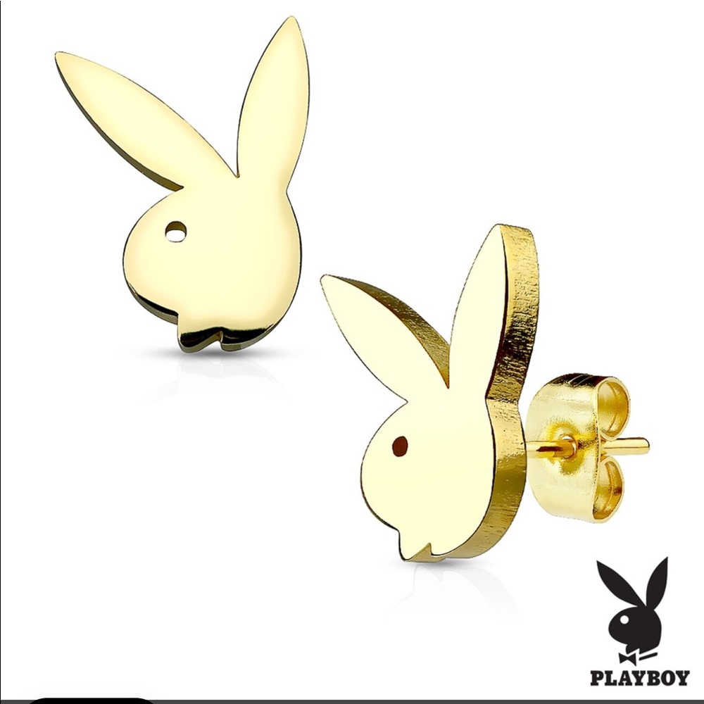 Playboy Bunny Gold Plated Earring Studs🥰